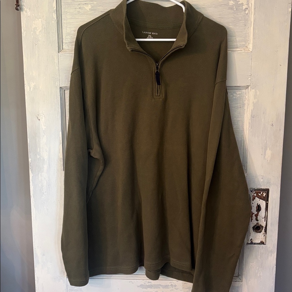 Lands' End Forest Green Half-Zip Pullover